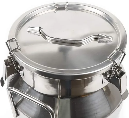 Vista 4 de Lechera de acero inoxidable de 3 galones de 12 litros, olla para lácteos con tapa sellada, cubo resistente 304, recipiente de almacenamiento