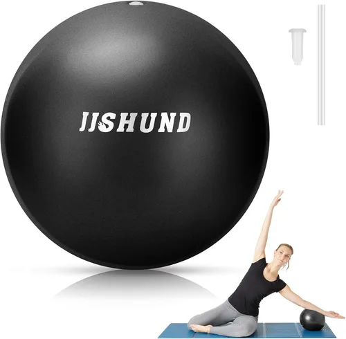 Vista 8 de jjshund Pelota de pilates, pequeña pelota de yoga de ejercicio de 9,8 pulgadas con guía de ejercicios, para gimnasio en casa, yoga, pilates