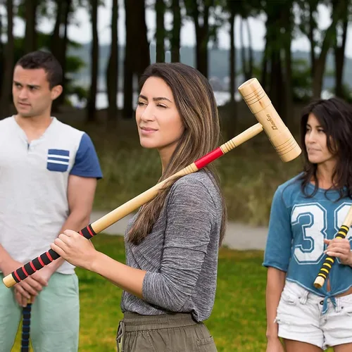Vista 9 de Baden Champions juego de croquet con asas de agarre suave