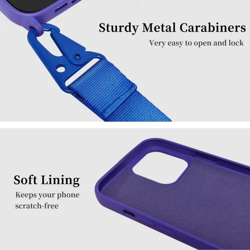 Vista 250 de Funda compatible con iPhone 8 Plus, iPhone 7 Plus/6 Plus/6S Plus con cordón, funda cruzada para iPhone con correa ajustable de silicona para iPhone