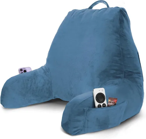 Vista 42 de Nestl Almohada de lectura para niños y adolescentes con espuma viscoelástica triturada, almohadas de respaldo para leer, ver y jugar, uso