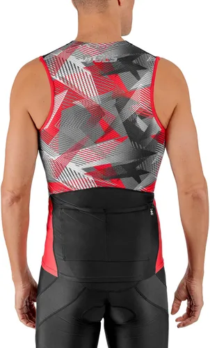 Vista 3 de Camiseta de triatlón para hombre - Tri Top Hombres Singlet - Camiseta de triatlón sin mangas para hombre - Camisetas de triatlón para hombre FRT, 2