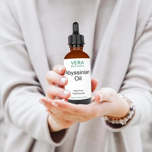 Vista 5 de Aceite de abissinio 100% puro y natural, sin refinar, prensado en frío para cara, piel seca, uñas, labios, cuerpo y cabello, reduce la rotura