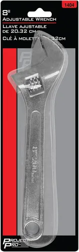 Vista 2 de Performance Tool 1404 Llave ajustable de 8 pulgadas con acero de aleación tratado térmicamente y resistencia a la corrosión plateada Heat-treated
