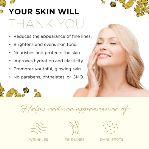 Vista 4 de Azure Cosmetics Máscara Facial Reafirmante de Oro de 24 Quilates - Antienvejecimiento, Hidratante, Tonificante y Reafirmante - Hoja Facial - Ayuda a