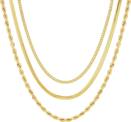 Vista 70 de Collares en capas para mujer, chapados en plata, delicada cuerda torcida de serpiente, delicado collar en capas, gargantilla de diferentes