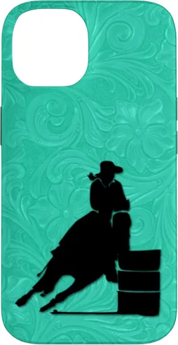 Vista 4 de iPhone 11 Barril Carreras Caballo En Turquesa Floral Estuche De Herramientas