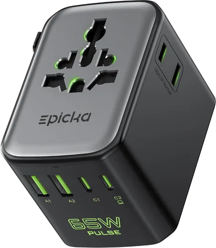 Vista 10 de Epicka Pulse Duo 45W Universal Travel Adapter PD/QC 3.0, 2AC/2USB-C/2USB-A