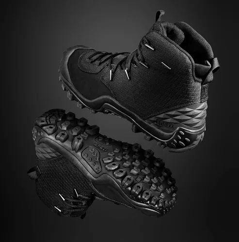 Vista 3 de SKENARY DUTY Bravo - Botas militares de cuero para hombre, botas tácticas impermeables