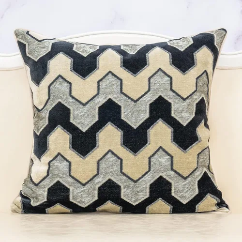 Vista 10 de Alerfa Funda de cojín cuadrada de terciopelo con bordado geométrico a cuadros, funda de almohada decorativa moderna de lujo para sofá, sala