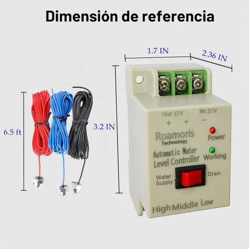 Vista 6 de Interruptor de bomba DC12V Control automático de nivel de agua con sensor detector de 6.5 pies, interruptor de flotador, relé de interruptor