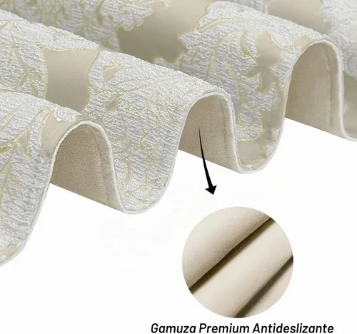 Vista 5 de Loom and Mill Camino de mesa de damasco de lujo de 13 x 72 pulgadas, elegante camino de mesa de comedor de tela jacquard con múltiples cuentas