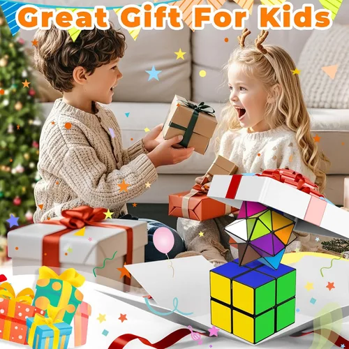 Vista 9 de Star Cube - Juego de cubos mágicos, cubo Yoshimoto 2 en 1 para niños y adultos, juguete para niños y niñas de 8 a 12 años