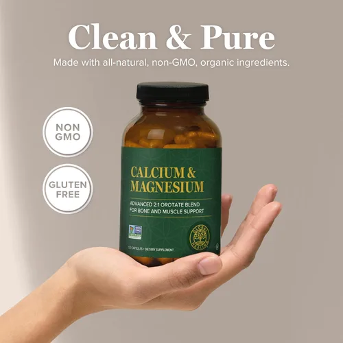 Vista 4 de Global Healing Orotato de calcio y magnesio – Suplemento de fuerza ósea para mujeres y hombres – Ayuda a apoyar dientes fuertes y salud
