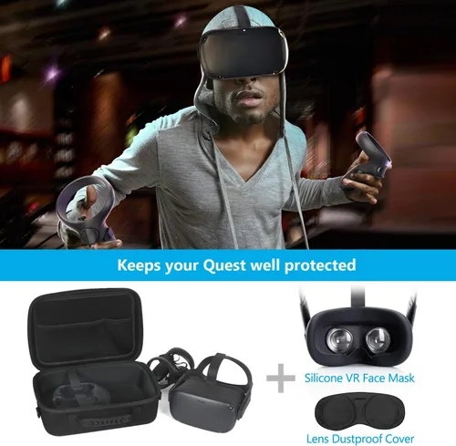 Vista 7 de JSVER Case for Meta Quest Hard Carrying Case for Oculus Quest 1 VR Gaming Headset and Controllers Accessories Portable Travel Storage Case for