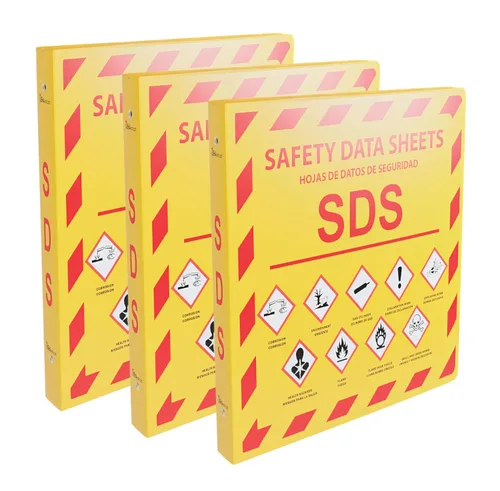 Vista 9 de (YS), 1 paquete, carpeta SDS - requisitos de 2024, uso pesado de 1.5 pulgadas, carpeta SDS de hoja de datos de seguridad de 3 anillos