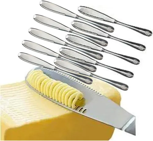 Vista 8 de Esparcidor de mantequilla de acero inoxidable, cuchillo de mantequilla - 3 en 1 Gadgets de cocina (1)