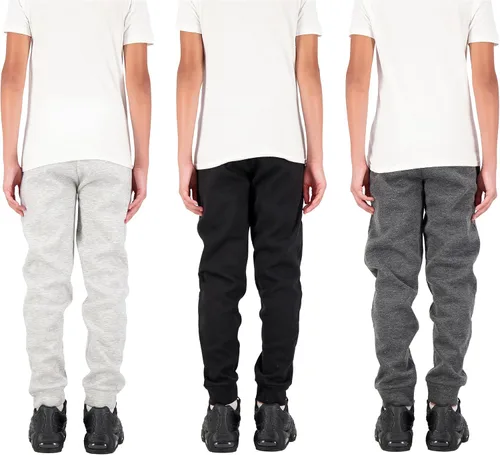 Vista 4 de Hind Boys - Paquete de 3 pantalones deportivos de vellón y tricot, con bolsillos para atletismo y atuendo casual.