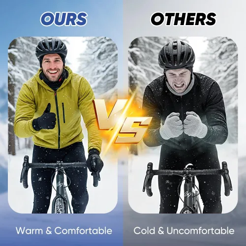 Vista 5 de Saker - Guantes térmicos de alta calidad para hombre, guantes de ciclismo para clima frío, resistentes al viento, resistentes al agua, con agarre