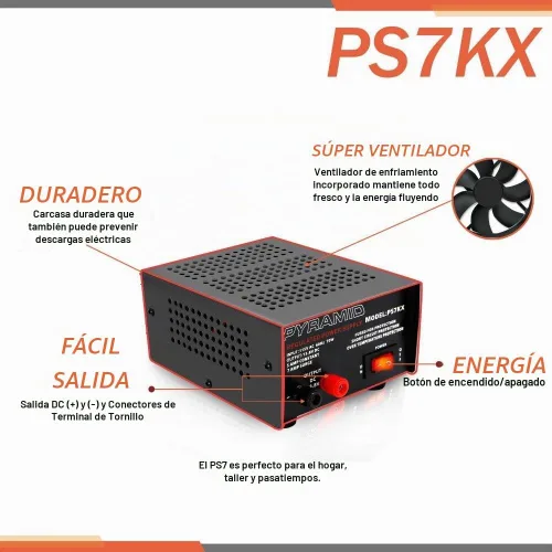 Vista 3 de Pyramid Fuente de alimentación universal compacta de banco – 5 amperios regulado lineal de laboratorio doméstico convertidor de CA a CC de 12 V