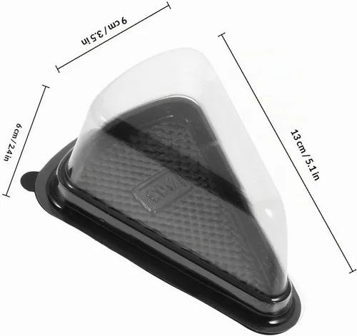 Vista 2 de KICHOUSE 10Pcs Triangle Plastic Mousse Box with Clear Lid Reusable Food Grade Cake Container for Sandwiches Desserts Cookies