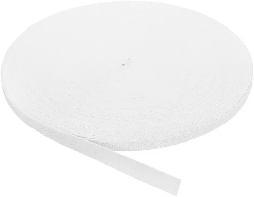 Vista 39 de uxcell Cinta de sarga, 1 cinta de tela de algodón de 11 yardas x 0.315 in, rollo de cinta de espiga para ropa, accesorios, bolsas (beige y blanco)