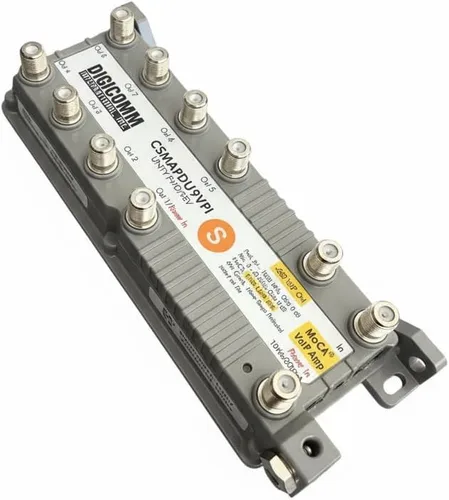 Vista 2 de DIGICOMM CSMF1APDU9VPI HomeConnect Amplificador pasivo MoCA VoIP de 9 puertos para Comcast, Xfinity, RCN, Optimum, Wow, COX, Spectrum
