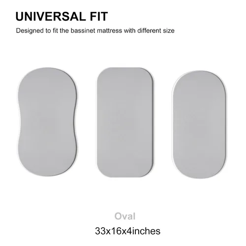 Vista 3 de Sábanas de moisés de bebé para niñas y niños, paquete de 2 sábanas de bebé para colchón de moisés cuadrado rectangular ovalado, 33 x 16 pulgadas