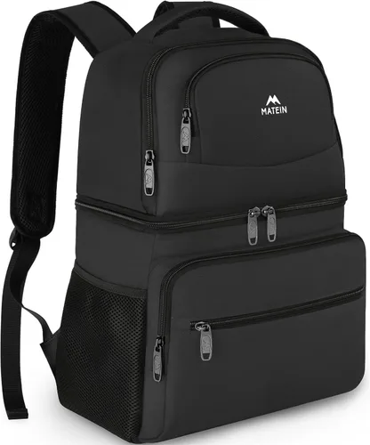 Vista 8 de MATEIN Mochila enfriadora, 26 latas, mochila térmica de almuerzo para hombres y mujeres, a prueba de fugas, de doble capa, mochila de almuerzo