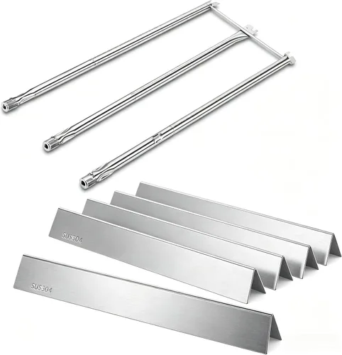 Vista 15 de QuliMetal 44.5 cm SUS304 Barras Aromatizadoras y Deflectores de Calor para Parrillas Weber Genesis 300 Series, Compatibles con Genesis E310 E320