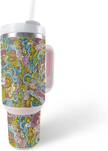 Vista 21 de MightySkins Skin - Vaso de vinilo compatible con Stanley The Quencher H2.0 FlowState de 40 onzas, Typhoon, protectora, duradera y única, fácil