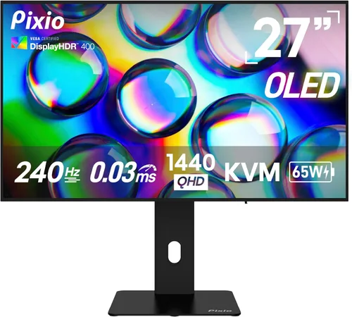 Vista 17 de Pixio PX27U Wave Beige 27 pulgadas 160Hz Frecuencia de actualización 4K 3840x2160p Resolución Panel IPS rápido 1ms GTG Tiempo de respuesta Monitor