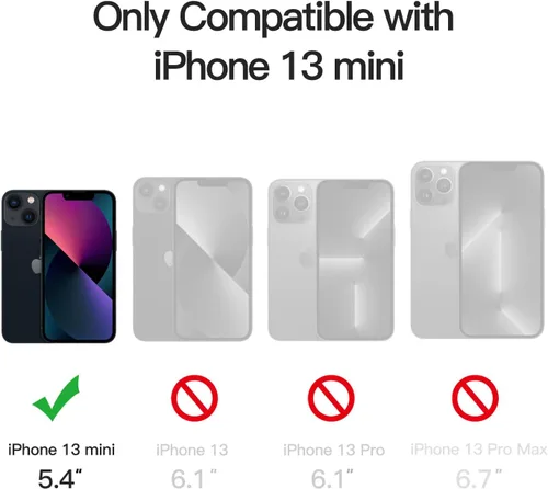 Vista 2 de JETech Funda mate para iPhone 13 Mini de 5.4 pulgadas, a prueba de golpes, protección contra caídas de grado militar, cubierta trasera translúcida