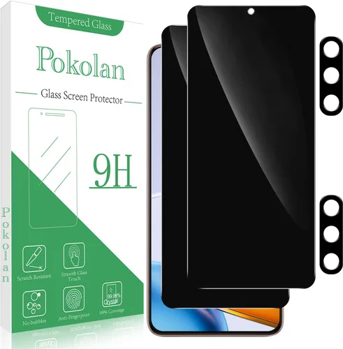 Vista 12 de Pokolan Paquete de 3+3 protectores de pantalla de vidrio templado para Samsung Galaxy S22 Claro