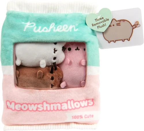 Vista 6 de GUND Pusheen Meowshmallows - Bolsa de golosinas con mini felpa extraíble, animales de peluche para edades de 8 años en adelante, rosa/verde, 7.5