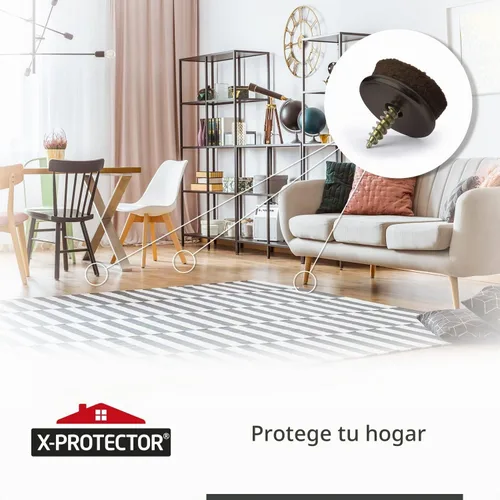 Vista 6 de Almohadillas de Fieltro Atornillables para Muebles X-Protector 24 PCS - Protectores de Piso de 0.8" para Patas de Silla para Pisos de Madera Dura
