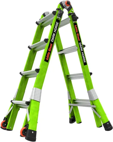 Vista 35 de Little Giant Escaleras Dark Horse 2.0 FG 13', verde de alta visibilidad