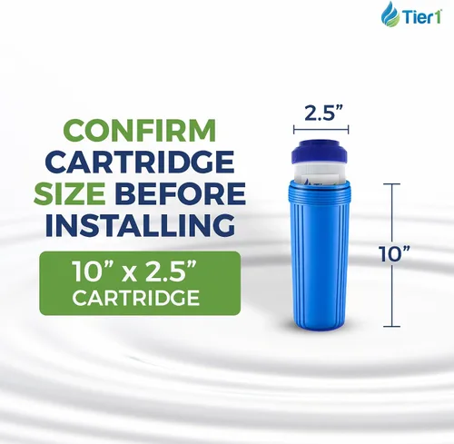 Vista 3 de Tier1 Filtro de agua de 5 micras de 10 x 2.5 pulgadas Cartucho de bloque de carbón activado granular para toda la casa Reemplazo para Aqua-Pure