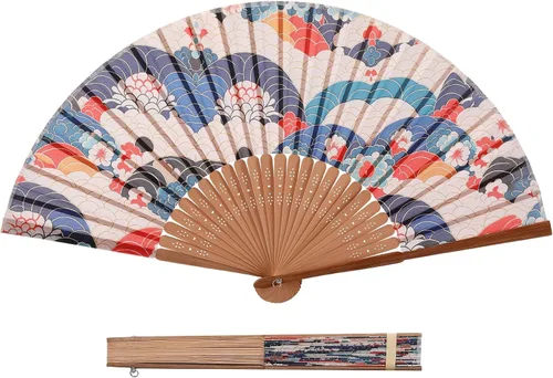 Vista 15 de Gasa transparente de los ventiladores de la mano del ventilador de la mano plegable con la tela hermosa para el regalo de la boda