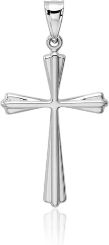 Vista 5 de IceCarats Colgante religioso de oro blanco de 14 quilates con colgante religioso de Jesucristo