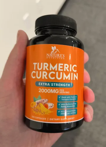 Vista 3 de Suplemento de curcumina de cúrcuma – 1800 mg de cúrcuma orgánica por porción – 95% de curcuminoides y extracto de pimienta negra BioPerine para una