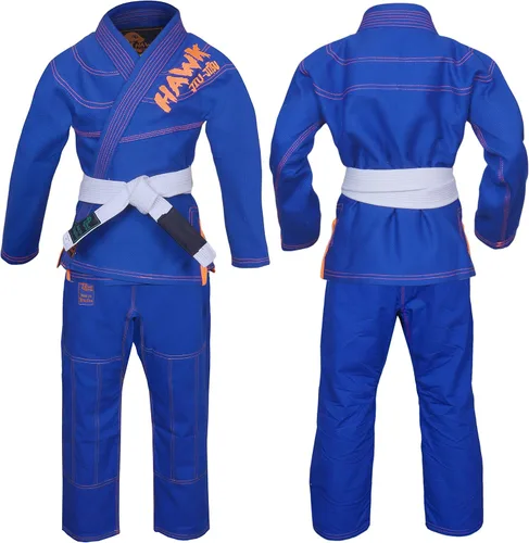 Vista 2 de Jiu Jitsu brasileño, para niños, Jiu Jitsu Gi BJJ Gi Grappling Kimonos Ligeros Cinturón Blanco