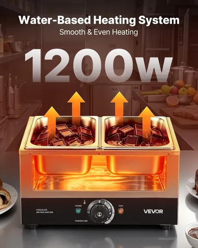 Vista 3 de VEVOR Chocolate Melting Machine, 2 Tanks 17.6 Lbs Choc Commercial Melter