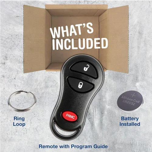 Vista 3 de KeylessOption - Llavero de auto con control remoto para entrada sin llave, repuesto para 04686481, Negro