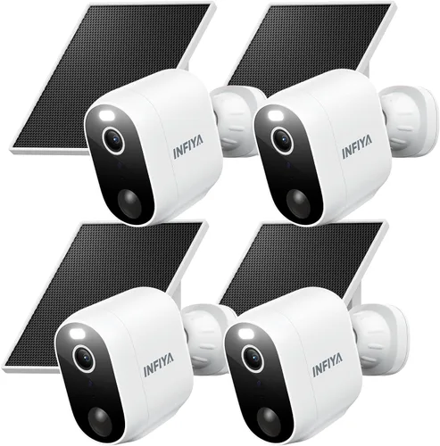Vista 11 de INFIYA - Cámara de seguridad inalámbrica 2K para exteriores con energía solar para vigilancia del hogar con detección humana AI y notificaciones por
