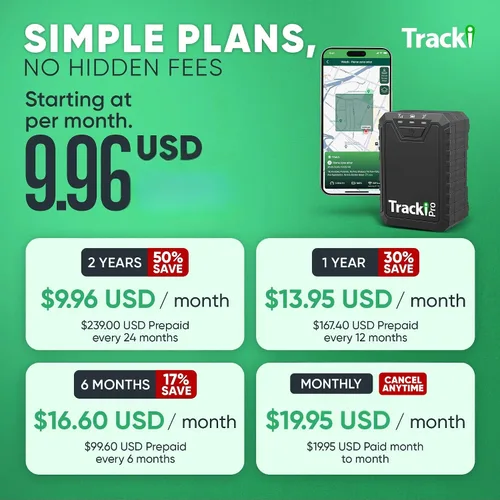 Vista 5 de Tracki Rastreador GPS Pro para vehículos, suscripción de 12 meses incluida, seguimiento de autos y activos durante meses, rastreador GPS oculto