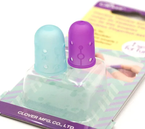 Vista 3 de Clover I Sew for Fun - Juego de dedales flexibles, morado y azul 2