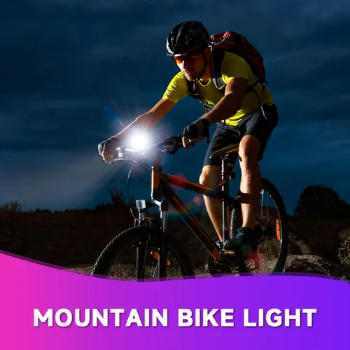 Vista 2 de Juego de luces recargables USB, juego de luces LED recargables USB, kit de faros LED brillantes y luces traseras, kit de luces de ciclismo