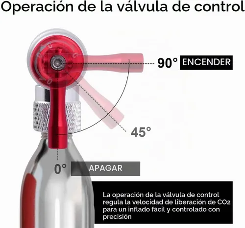 Vista 7 de Inflador de neumáticos de bicicleta de CO2, rápido y fácil Presta y válvula Schrader compatible con la bomba de bicicleta para bicicletas