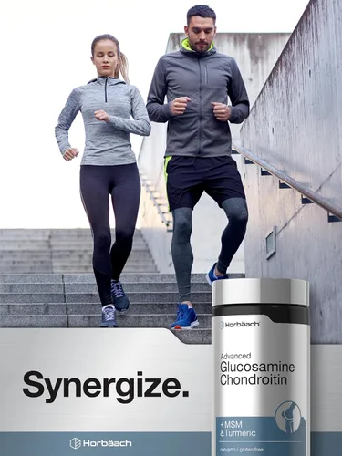 Vista 6 de Horbäach Glucosamina Condroitina Más MSM y Cúrcuma 180 Cápsulas Recubiertas Suplemento Sin OGM, Sin Gluten Suplemento sin OMG, sin gluten